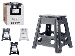 KIPIT Lot de 6 Tabourets Pliables en Plastique - Blanc, Gris et Noir