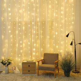 Bambasy Rideau LED 3x2m Lumière Chaude