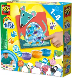 Ses Creative Kit de peinture au doigt My First Animaux - Arts créatifs pour bébé - 10 pages - Peinture lavable - Activité pour enfants dès 24 mois