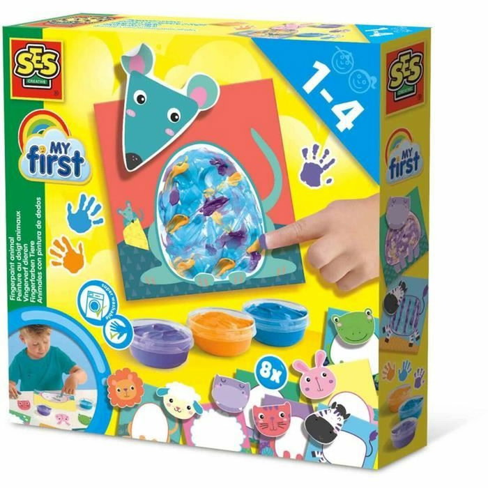 Ses Creative Kit de peinture au doigt My First Animaux