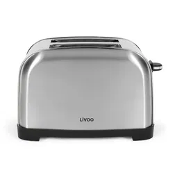Livoo Grille-pain DOD196, 2 fentes 850 W, 7 niveaux de brunissage (décongélation, réchauffage), acier inoxydable, tiroir ramasse-miettes