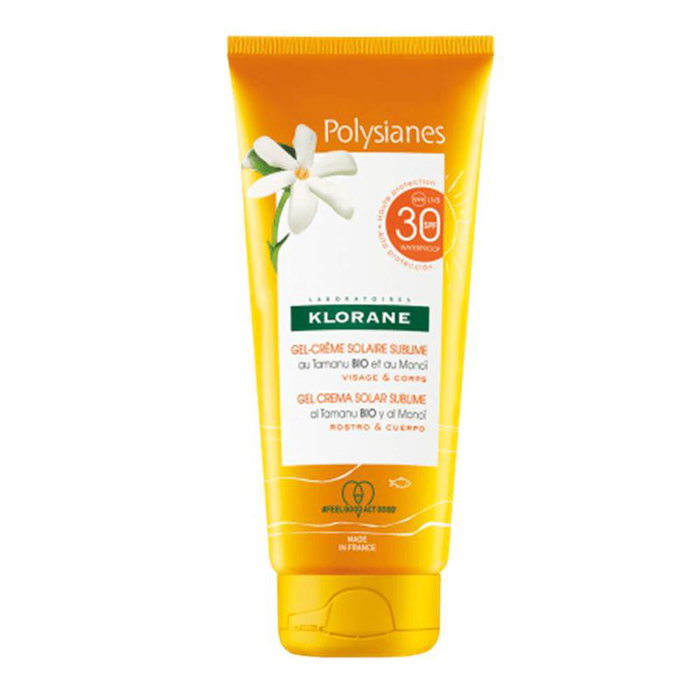 Klorane Polysianes Monoï et Tamanu Bio Gel Solaire Visage et Corps SPF30 Klorane Polysianes Monoï et Tamanu Bio Gel Solaire Visage et Corps SPF30
