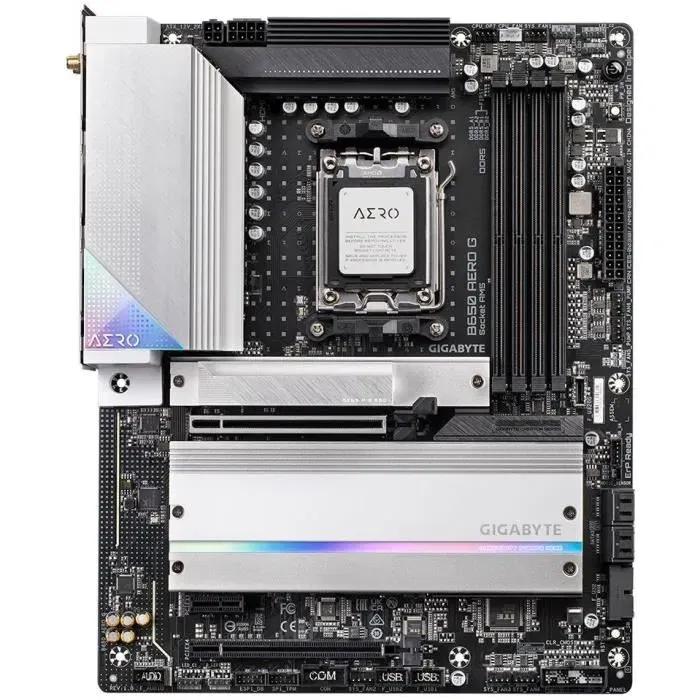 Gigabyte Carte mère B650 AERO G AM5, WiFi 6E, 2.5 GbE, DDR5 jusqu'à 8000 MHz, 1x PCIe 5.0, 2x PCIe 4.0 M.2 - Compatible AMD Ryzen 9000/8000/7000