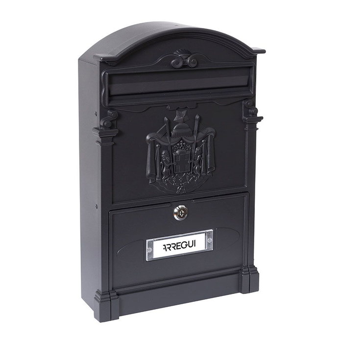 Arregui Residencia Boîte aux lettres individuelle extérieure moyenne, aluminium noir, 26 x 9 x 42 cm Arregui Residencia Boîte aux lettres individuelle extérieure moyenne, aluminium noir, 26 x 9 x 42 cm