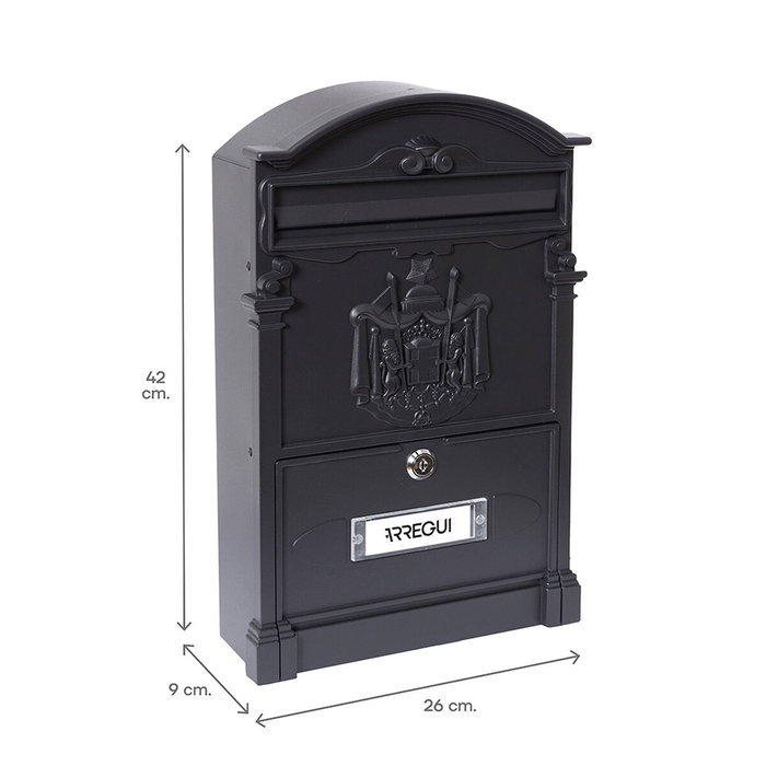 Boîte aux lettres Arregui Noir 26 X 9 X 42 CM Aluminium