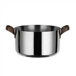 Alessi PU101/24 Edo Casserole 24 cm en Acier Inoxydable 18/10 Apte pour Induction avec 2 Poignées - Conception Patricia Urquiola