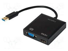 LOGILINK Adaptateur USB 2.0 et USB 3.0 noir