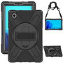 eSTUFF Coque antichoc Defender Austin pour Samsung Galaxy Tab A7 Lite - Noir, avec dragonne, bandouliere et support rotatif 360 degres, sans protection d'ecran