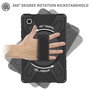 eSTUFF Coque antichoc Defender Austin pour Samsung Galaxy Tab A7 Lite - Noir, avec dragonne, bandouliere et support rotatif 360 degres, sans protection d'ecran