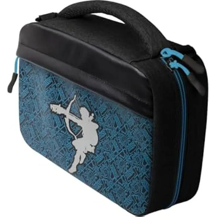 PDP Sacoche Messenger Case GLOW Sheikah Shoot pour Nintendo Switch - Design lumineux - Poches de rangement et 14 jeux - Licence Zelda