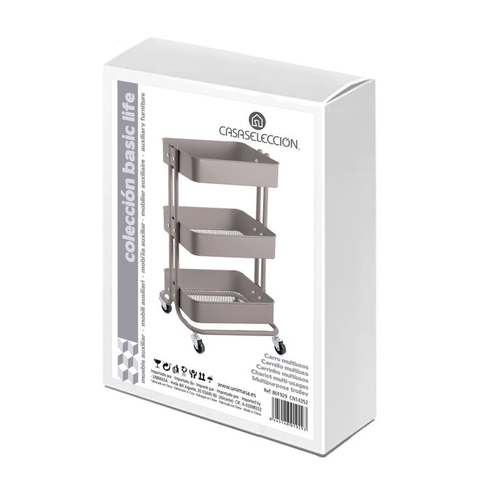 BigBuy Home Chariot à légumes Gris Métal 44 x 36 x 73 cm BigBuy Home Chariot à légumes Gris Métal 44 x 36 x 73 cm