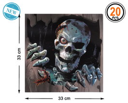 Atosa Serviettes Jetables Halloween avec Design de Crâne