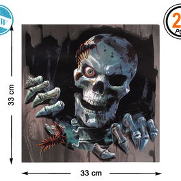 Papier Serviettes en Papier Jetables Halloween avec Motif de Crâne - Lot de 100 (33 x 33 cm)