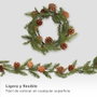 Bambasy Guirlande LED branches de pin et pommes de pin, lumière chaude, 1,4 m