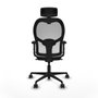 Piqueras y Crespo Chaise de Bureau avec Appui-tête 2D036N2 Blanc