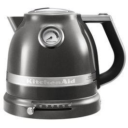 KitchenAid 5KEK1522 Bouilloire électrique 1,5 L à technologie de paroi double avec sélecteur de température pour infusions - Finition argentée avec médaillon