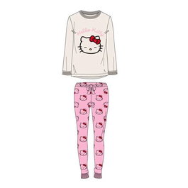 Cerdà Pijama Adulte Longue Hello Kitty en Single Jersey Couleur Rose - Taille L