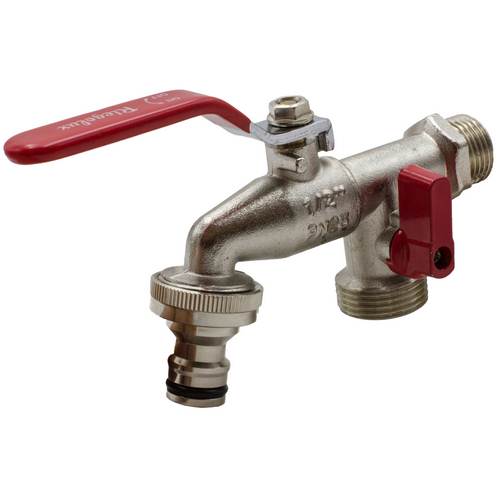 Riegolux Robinet de jardin en laiton avec raccord Riegolux Robinet de jardin en laiton avec raccord
