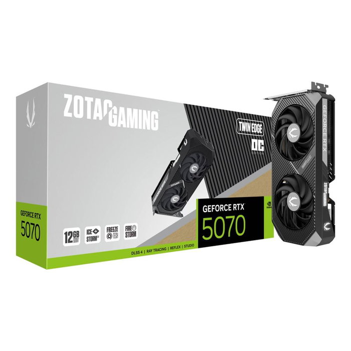 Zotac Gaming GeForce RTX 5070 Twin 12 Go GDDR7 Carte Graphique Noir OC Zotac Gaming GeForce RTX 5070 Twin 12 Go GDDR7 Carte Graphique Noir OC