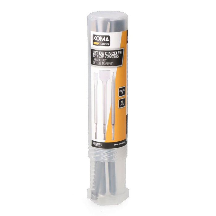 Koma Tools Jeu de 3 burins SDS