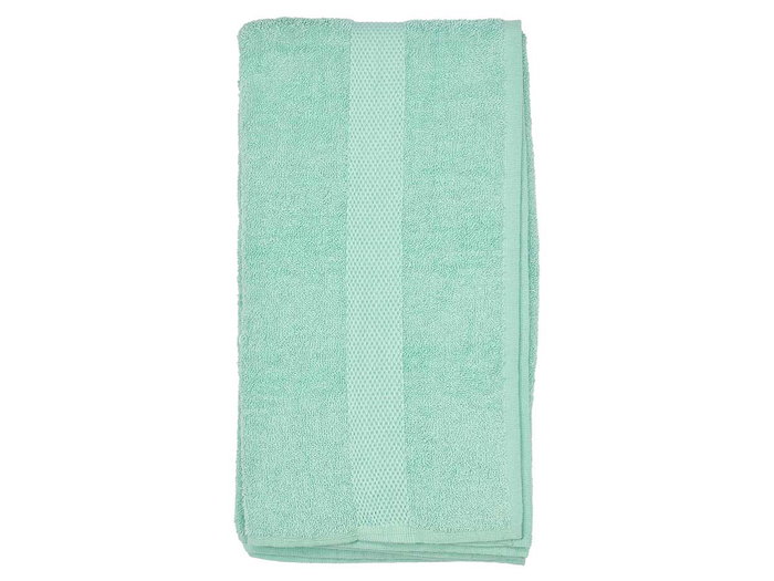 Berilo Serviette de Bain Unie Turquoise 90x150 cm - Coton et Polyester (Set de 12)