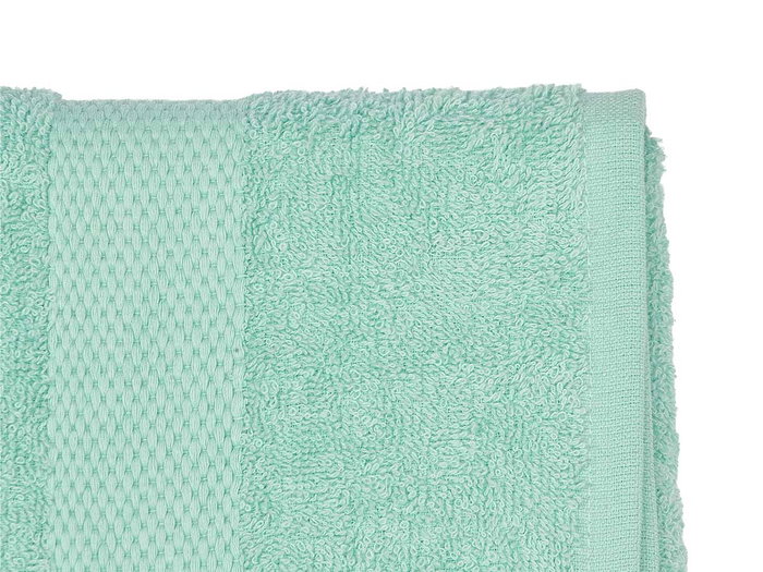 Berilo Serviette de Bain Unie Turquoise 90x150 cm - Coton et Polyester (Set de 12)