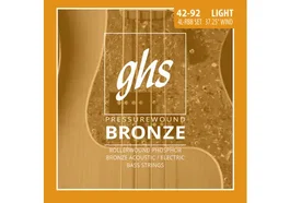GHS Set de Cordes Basse Acoustique Pressurewound Bronze Light 42-92