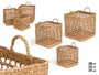 Giftdecor Set 3 Cestos Cuadrados Calados 37x37 cm Alga de Mar Marron (Set de 2)