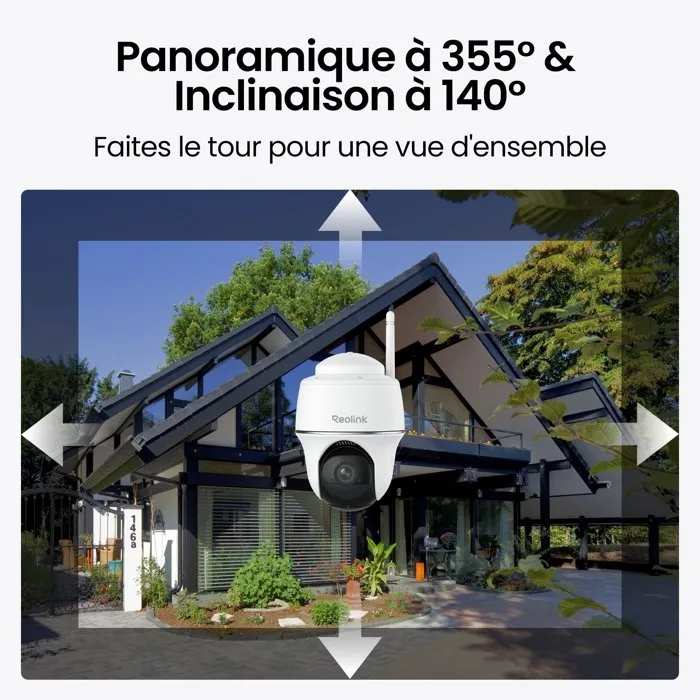 Reolink B420 Caméra de surveillance avec panneau solaire, Blanc Reolink B420 Caméra de surveillance avec panneau solaire, Blanc