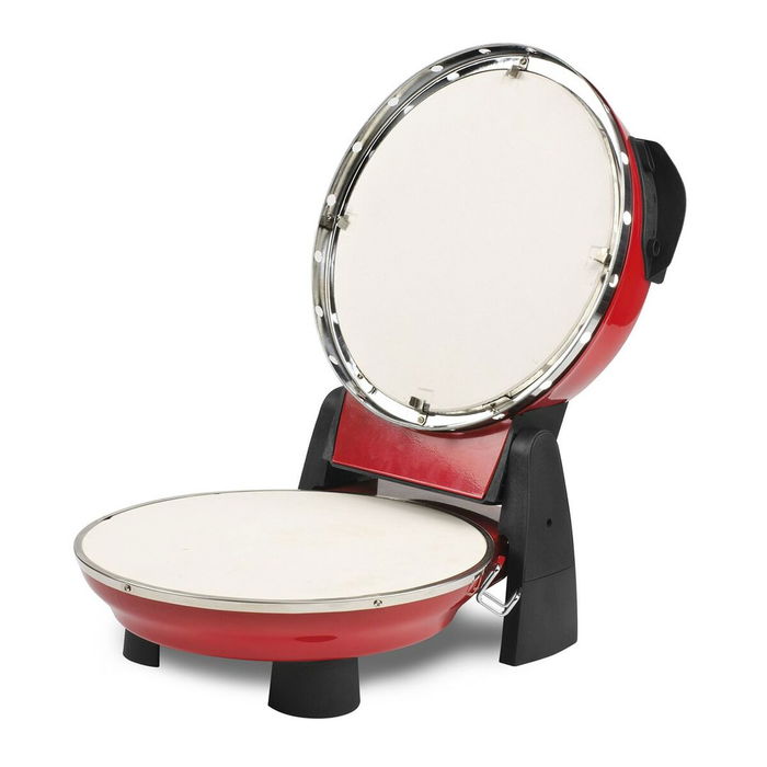 G3 Ferrari G 10032 - Four à pizza électrique sur pierre, 1200W, 31 cm, minuterie mécanique, thermostat jusqu'à 400°C, couleur noir et rouge