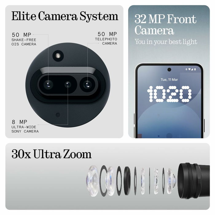 Smartphone Nothing PHONE(3A) 6,77" Octa Core 8 GB RAM 128 GB Noir