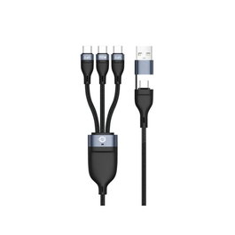 Conceptronic ETTA06B15C Câble USB-A/USB-C vers 3x USB-C 100W 1.5m, Charge Rapide PD, Données 480Mbps, Noir