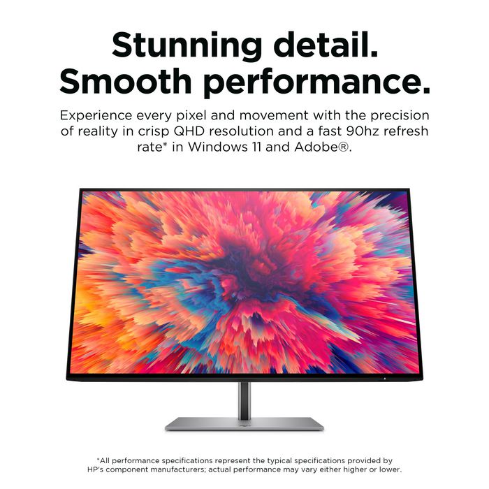 HP Z24q G3 - Écran QHD 23,8 pouces / 60,5 cm avec HDR 400, 90 Hz, Filtre Eye Ease, Ergonomie 4 directions pour Travail et Création