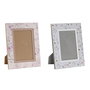 Cadre photo DKD Home Decor Bleu Blanc Gris Camel Rose clair PVC Aluminium (2 Unités)
