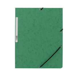 Q-Connect Chemise en carton vert avec élastiques et rabats DIN A4