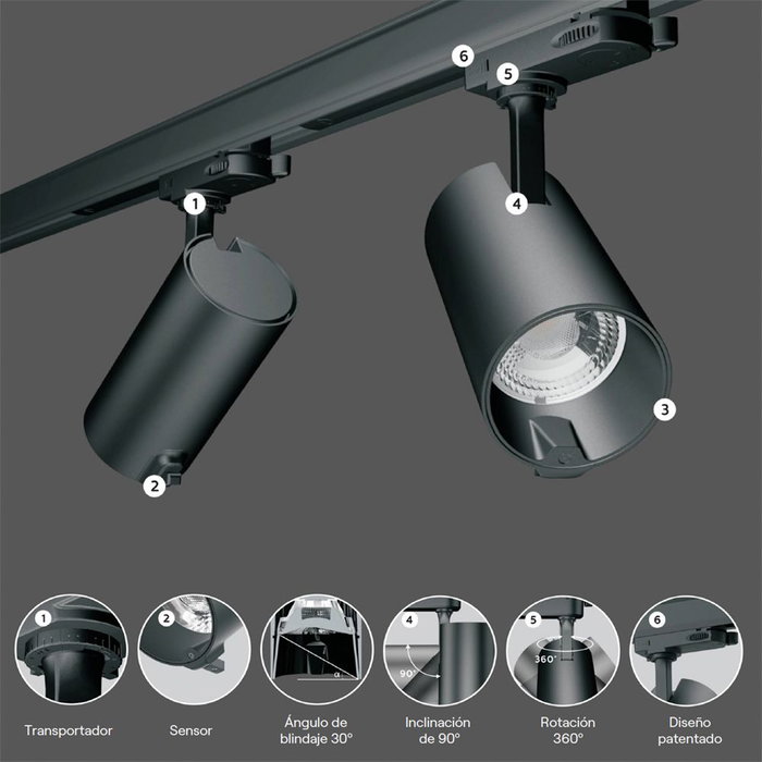 Hmy Foco proyector IA 30 W 2700 K - 6500 K 24° Negro