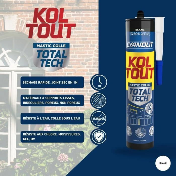 Cyanolit Total Tech Colle de fixation et d'étanchéité - Blanc - 290 ml Cyanolit Total Tech Colle de fixation et d'étanchéité - Blanc - 290 ml