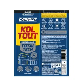 Cyanolit Total Tech - Colle et mastic de fixation étanche - Blanc - 290 ml - Multi-matériaux - Élastique et résistant aux chocs - Pour bâtiment et rénovation