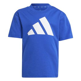 T shirt à manches courtes Enfant Adidas Big Logo Bleu Blanc