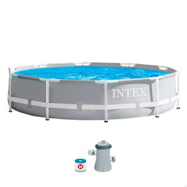 Intex - Piscine ronde démontable Prism Frame avec filtre à cartouche, capacité 4485 litres, 305 x 76 cm