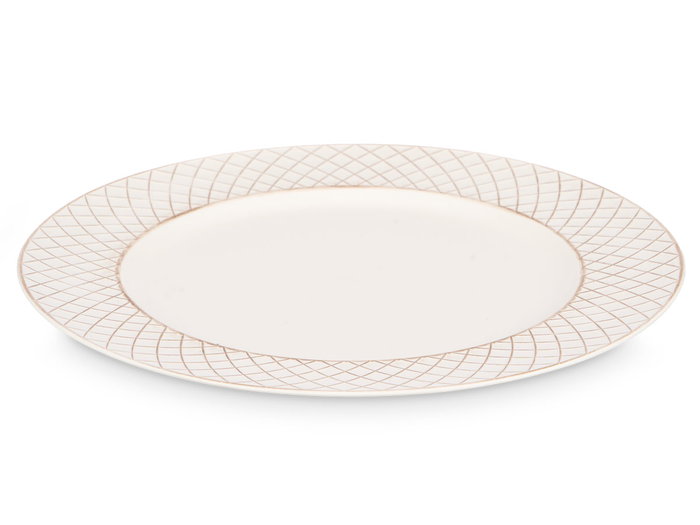 Giftdecor Porte-bougies Losanges Blanc Vieilli 33 cm en Plastique Doré (Set de 24)