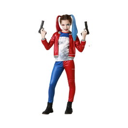 atosa Déguisement Arlequina Enfant Bleu avec Veste, T-shirt et Pantalon Rouge et Bleu