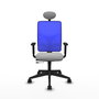 Piqueras Y Crespo Chaise de bureau Motilla, Gris clair et Bleu, mécanisme Sincro/Traslack, Cabecero fijo