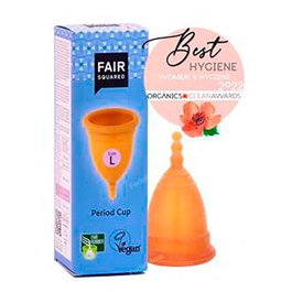 Fair Squared Cup Menstruelle en Latex 100 % Naturel - Taille L (16 ml) - Sans Plastique et Réutilisable
