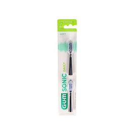 GUM Recharges pour Brosse à Dents Électrique Sonic Daily, Noir, 2 unités