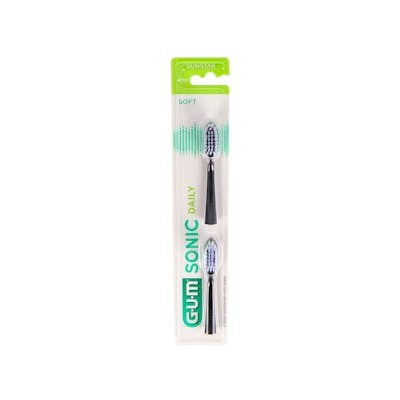 GUM Recharges pour Brosse à Dents Électrique Sonic Daily, Noir, 2 unités GUM Recharges pour Brosse à Dents Électrique Sonic Daily, Noir, 2 unités