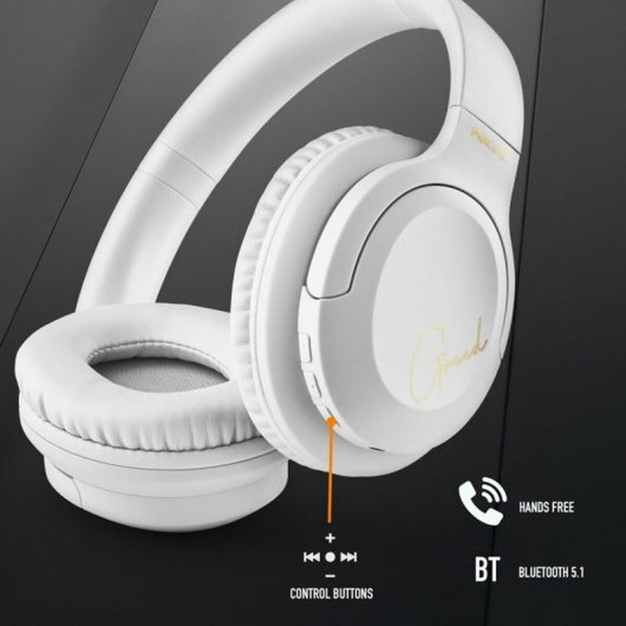 Casques Bluetooth avec Microphone NGS ARTICA GREED Blanc Noir