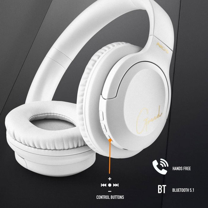 Casques Bluetooth avec Microphone NGS ARTICA GREED Blanc Noir