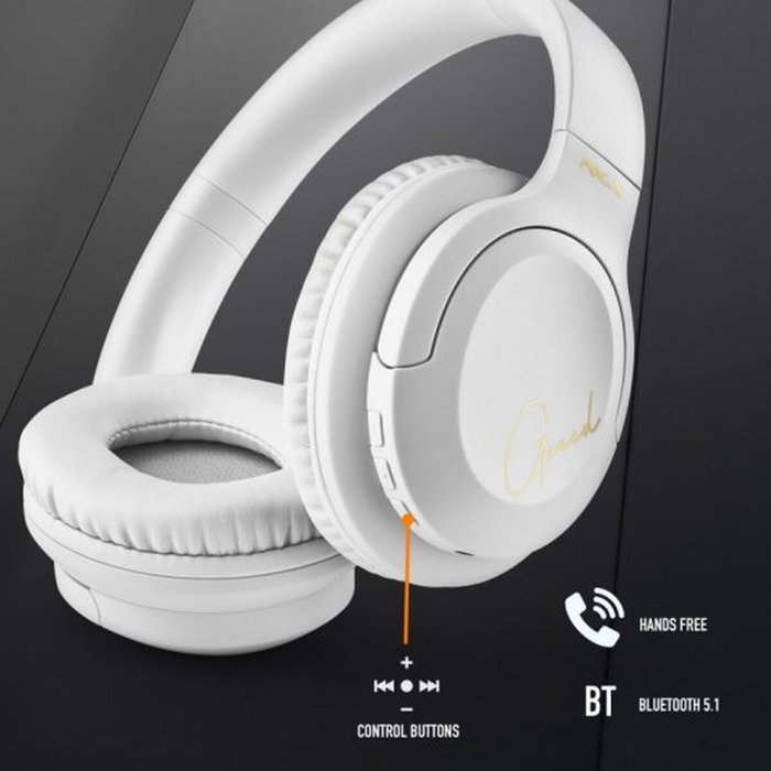 Casques Bluetooth avec Microphone NGS ARTICA GREED Blanc Noir