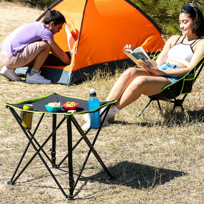 Table de Camping Pliable en Tissu avec Housse Cafolby InnovaGoods Table de Camping Pliable en Tissu avec Housse Cafolby InnovaGoods